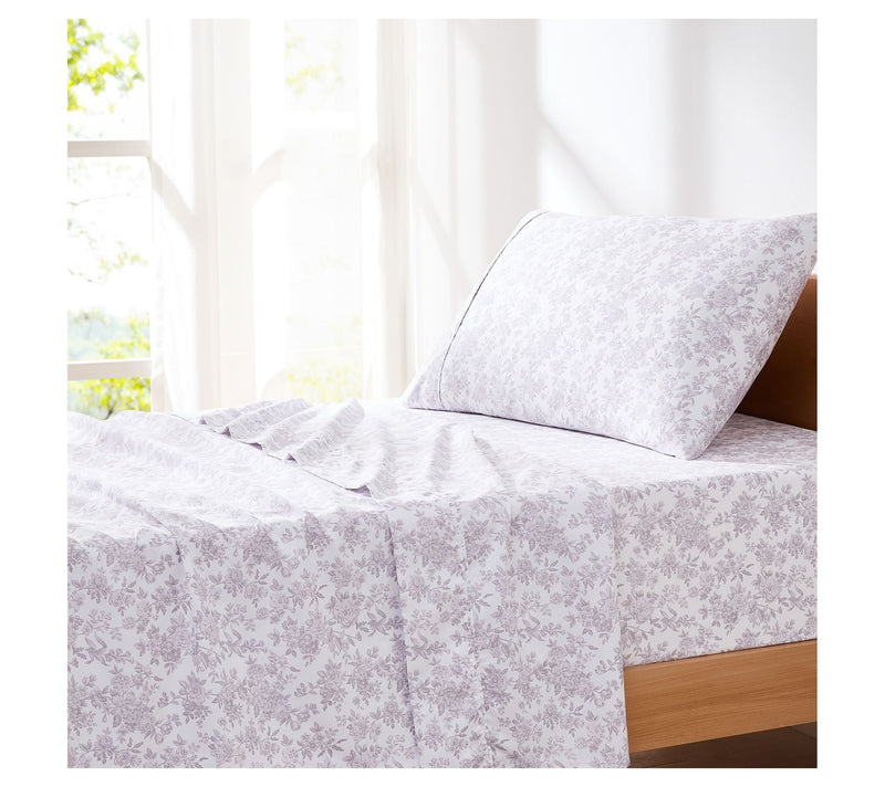 Lush Decor Peony Toile Sheet Set Mauve 4-Pc SetTwin, Twin-XL — View 3