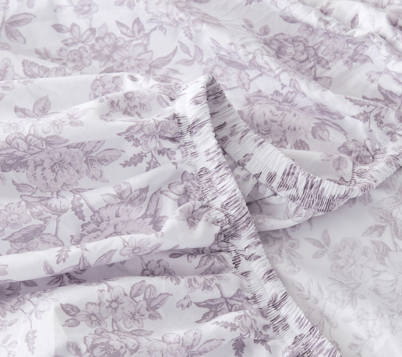 Lush Decor Peony Toile Sheet Set Mauve 4-Pc SetTwin, Twin-XL — View 6