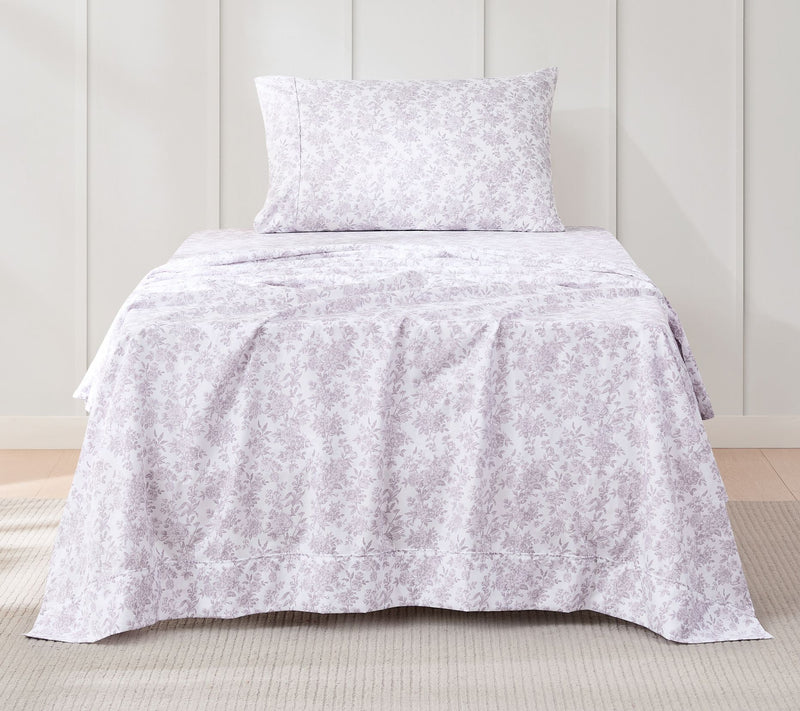 Lush Decor Peony Toile Sheet Set Mauve 4-Pc SetTwin, Twin-XL — Main view