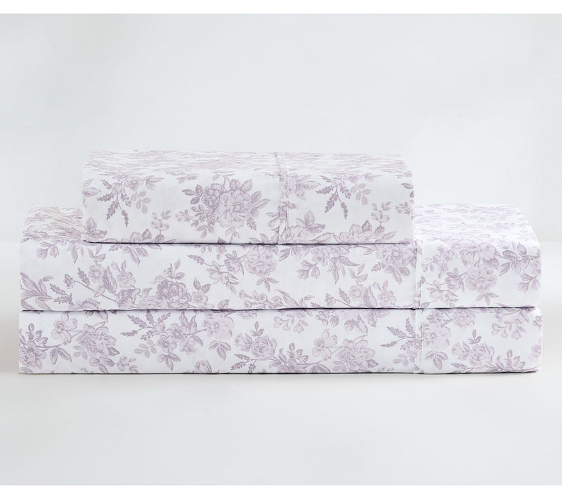 Lush Decor Peony Toile Sheet Set Mauve 4-Pc SetTwin, Twin-XL — View 4