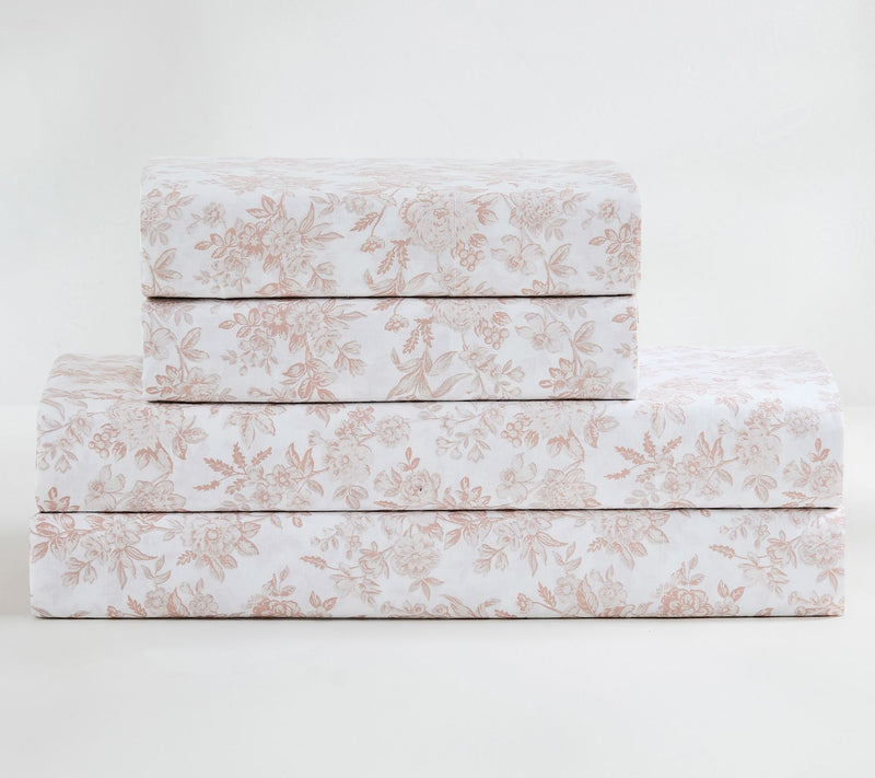 Lush Decor Peony Toile Sheet Set Mauve 6-PieceSet King — View 4