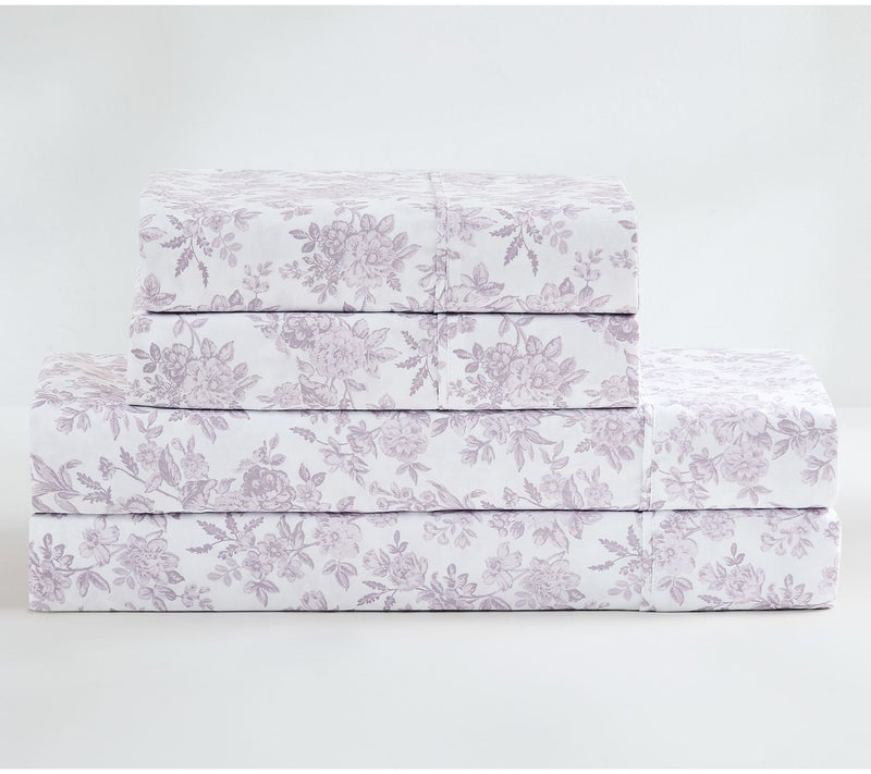 Lush Decor Peony Toile Sheet Set Mauve 6Pc SetQueen — View 4