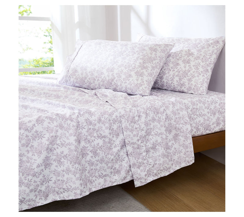 Lush Decor Peony Toile Sheet Set Mauve 6Pc SetQueen — View 2