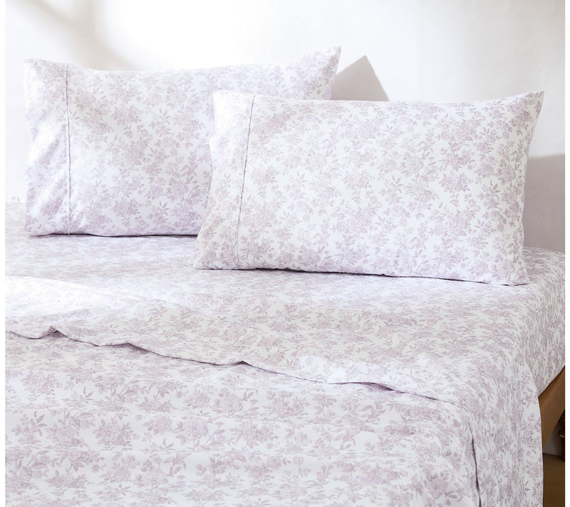 Lush Decor Peony Toile Sheet Set Mauve 6Pc SetQueen — View 3