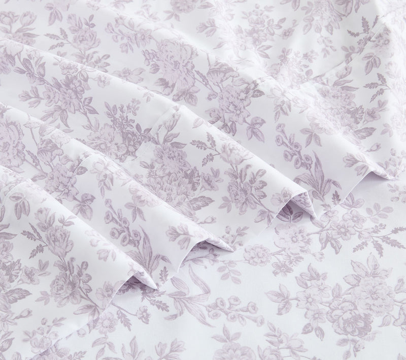 Lush Decor Peony Toile Sheet Set Mauve 6Pc SetQueen — View 5