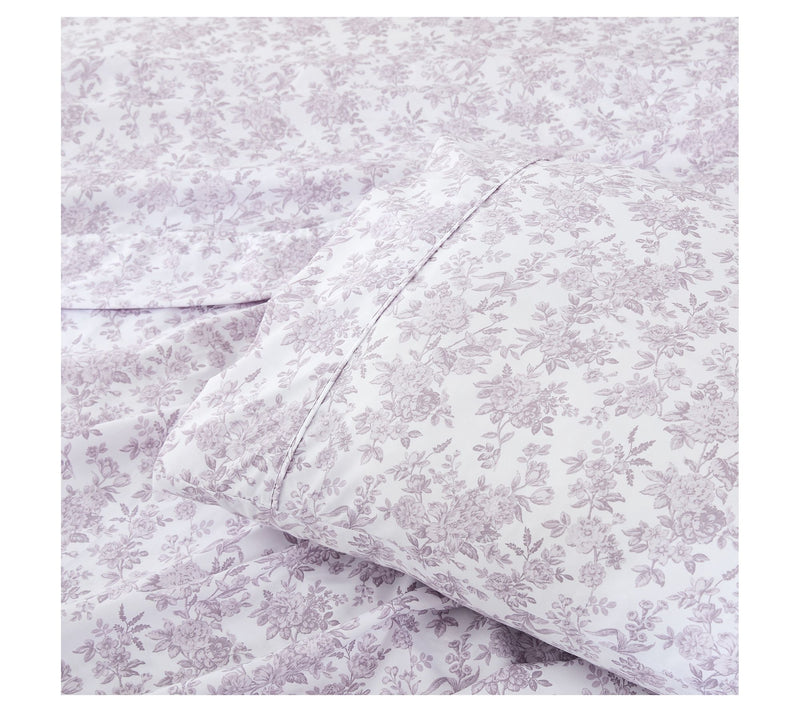 Lush Decor Peony Toile Sheet Set Mauve 6Pc SetQueen — View 7