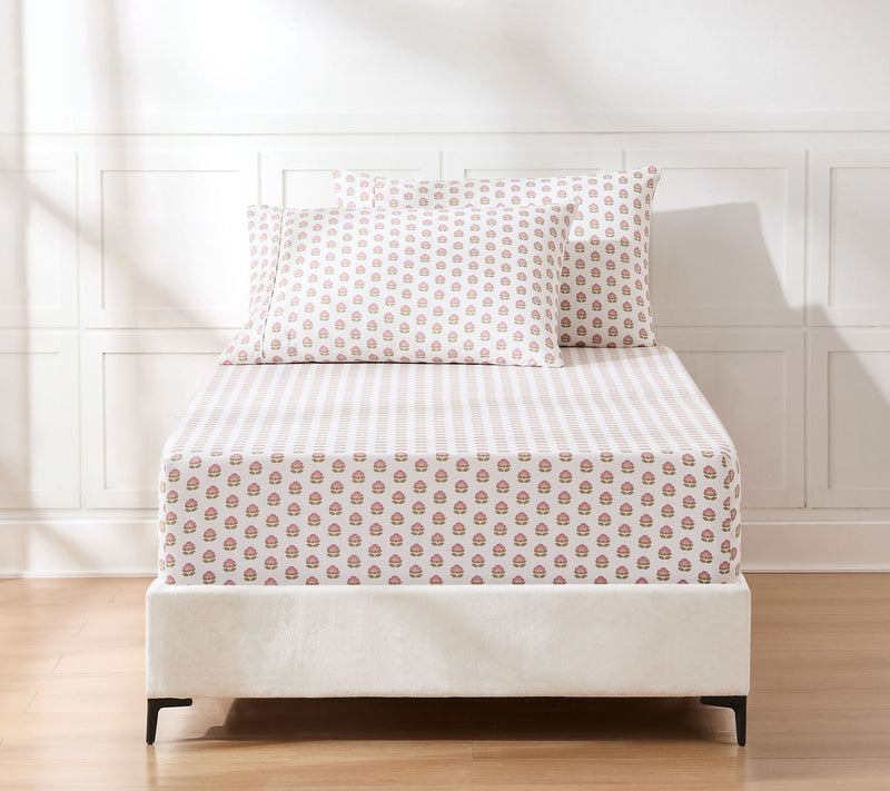 Lush Decor Prisha Floral Sheet Set Peach 4Pc Twin, Twin-XL — View 8