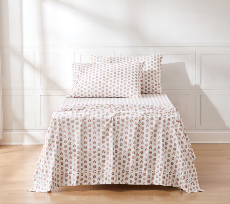 Lush Decor Prisha Floral Sheet Set Peach 4Pc Twin, Twin-XL — Main view