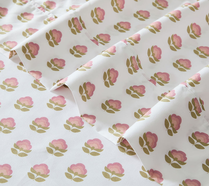 Lush Decor Prisha Floral Sheet Set Peach 4Pc Twin, Twin-XL — View 5