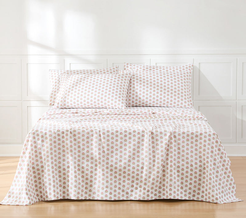 Lush Decor Prisha Floral Sheet Set Peach 6Pc Set Full — Main view