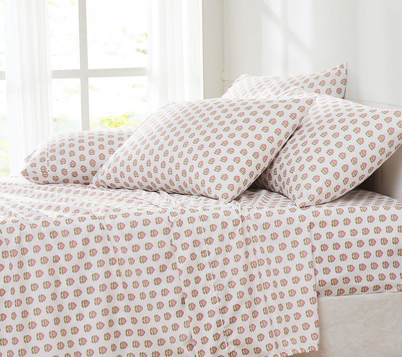Lush Decor Prisha Floral Sheet Set Peach 6-Piece Set Queen — View 3