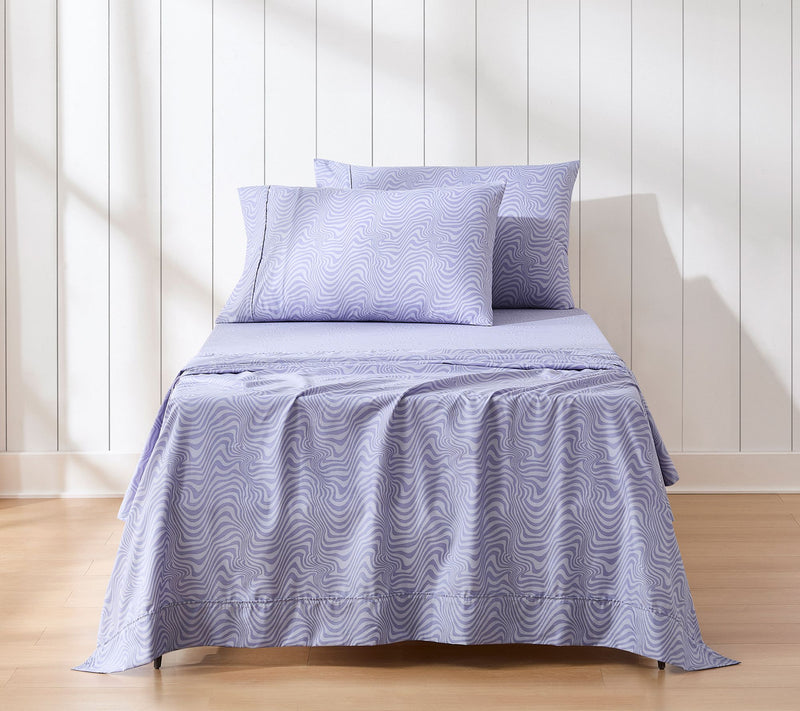 Lush Decor Retro Waves Sheet Set Violet 4-PieceTwin, Twin-XL — Main view