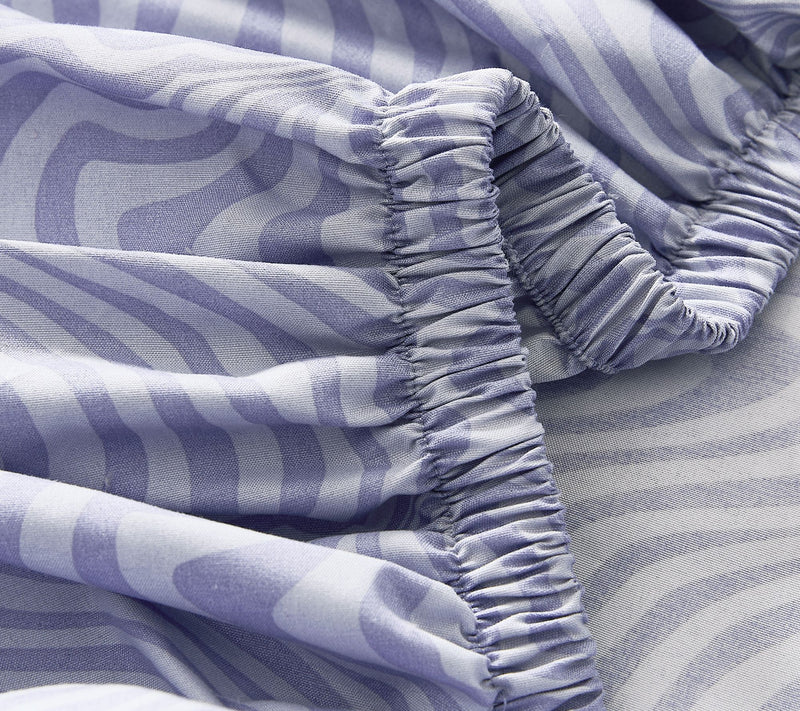 Lush Decor Retr o Waves Sheet S et Violet 6-Pie ce Set Full — View 6