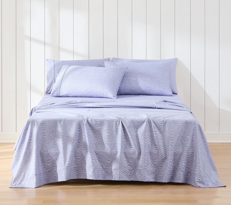 Lush Decor Retr o Waves Sheet S et Violet 6-Pie ce Set Queen — Main view