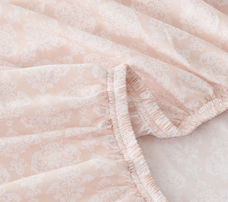 Lush Decor Romer Damask Sheet Set Peach 4-PieceSet Twin — View 6