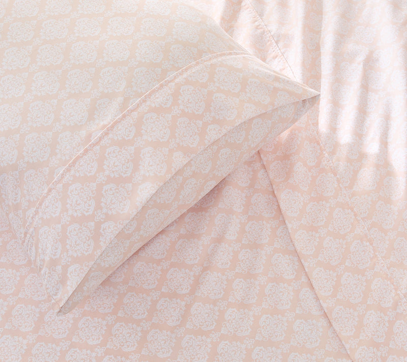 Lush Decor Romer Damask Sheet Set Peach 4-PieceSet Twin — View 7