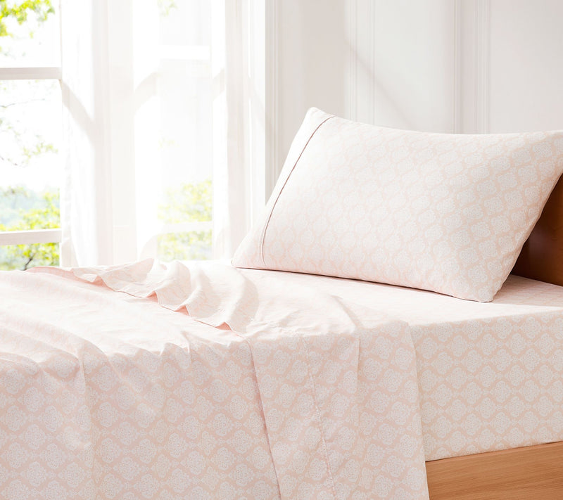 Lush Decor Romer Damask Sheet Set Peach 4-PieceSet Twin — View 4