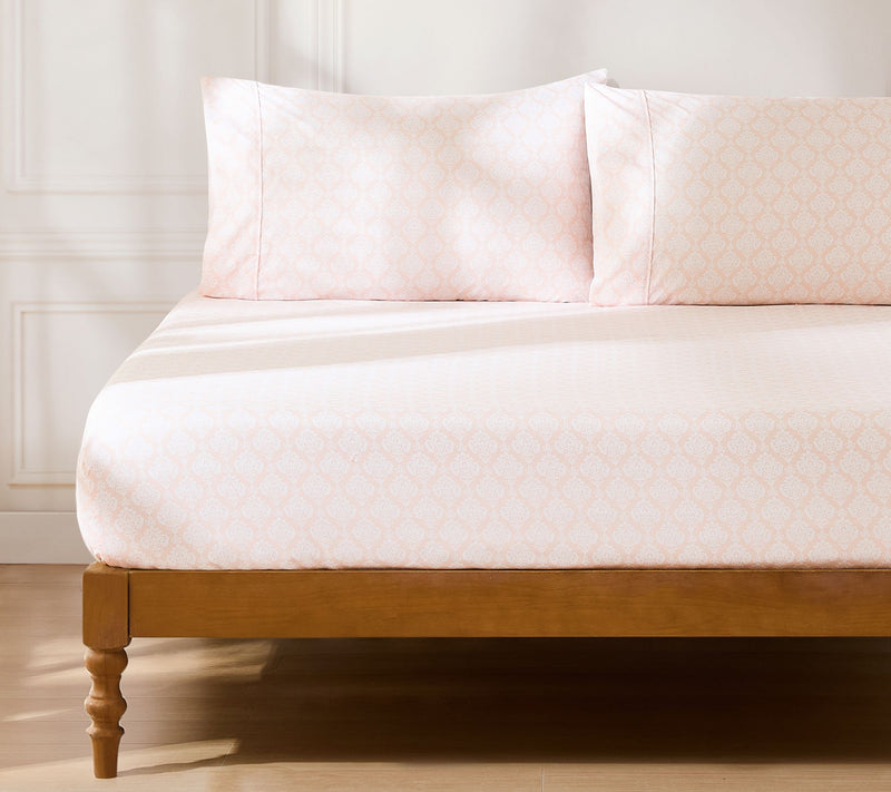 Lush Decor Romer Damask Sheet Set Peach 6-PieceSet Queen — View 8