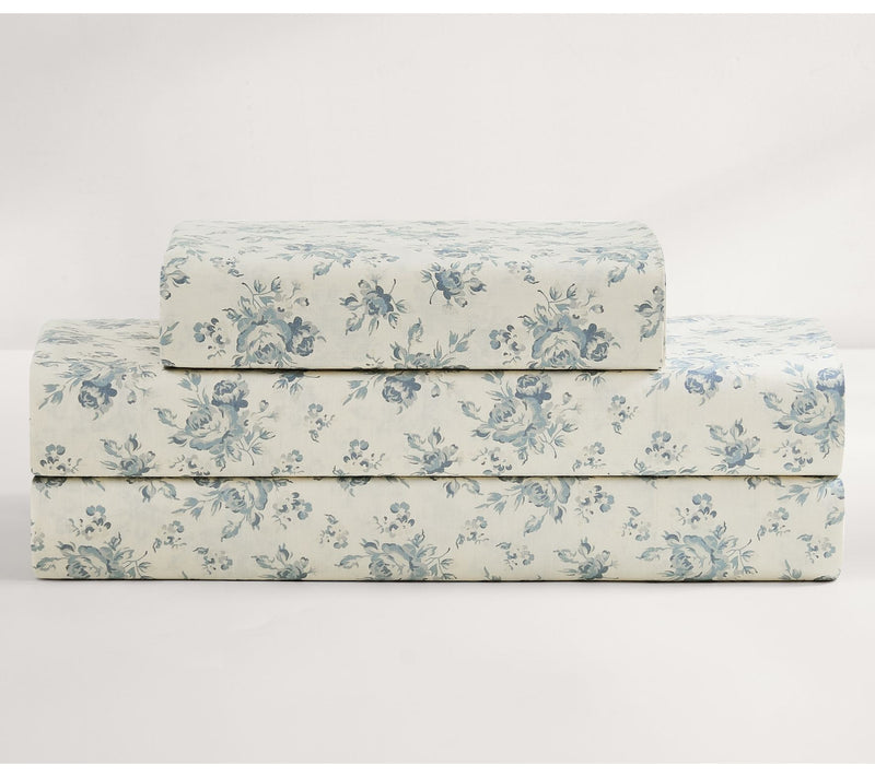 Lush Decor Rose Garden Cotton Sheet Set Blue 3-Piece Set Twin — View 2