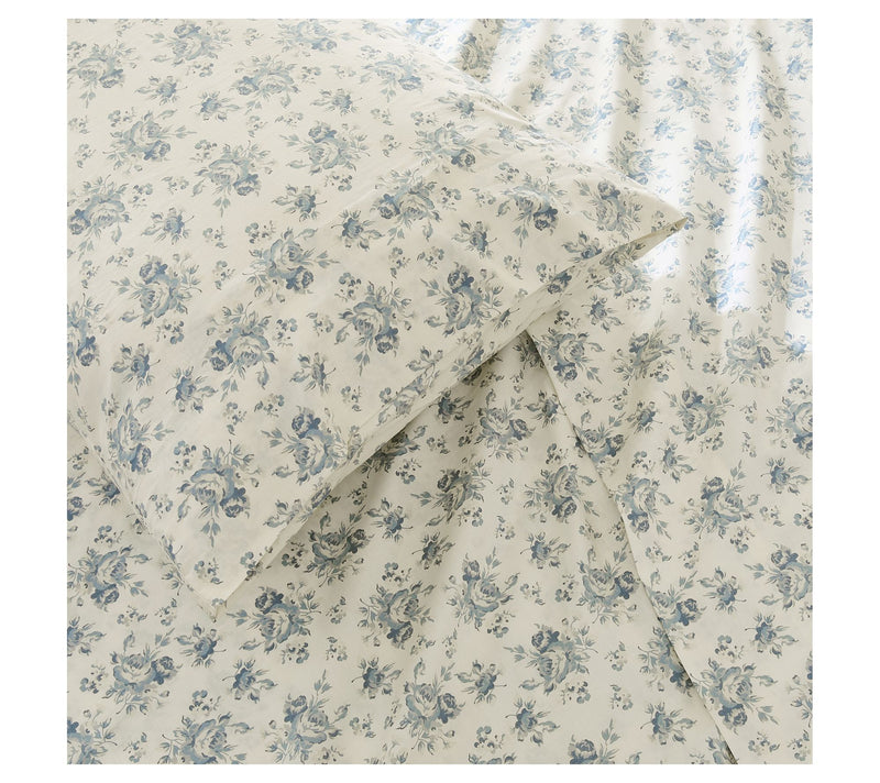 Lush Decor Rose Garden Cotton Sheet Set Blue 3-Piece Set Twin — View 5