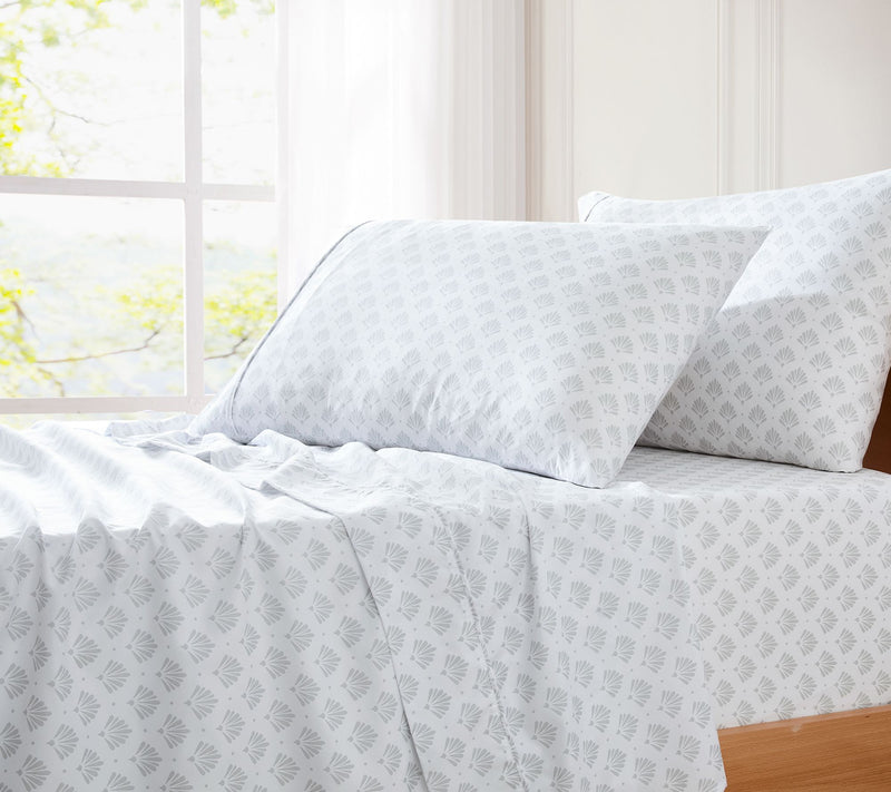 Lush Decor Scallop Fan Sheet Set Gray 4-Pc SetTwin, Twin-XL — View 3