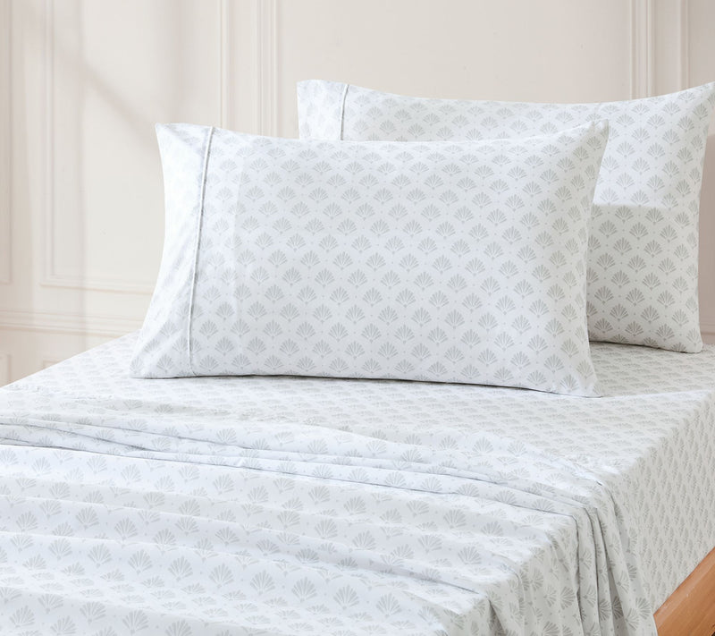 Lush Decor Scallop Fan Sheet Set Gray 4-Pc SetTwin, Twin-XL — View 2