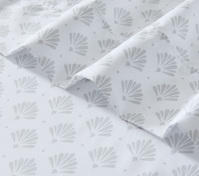 Lush Decor Scallop Fan Sheet Set Gray 4-Pc SetTwin, Twin-XL — View 5