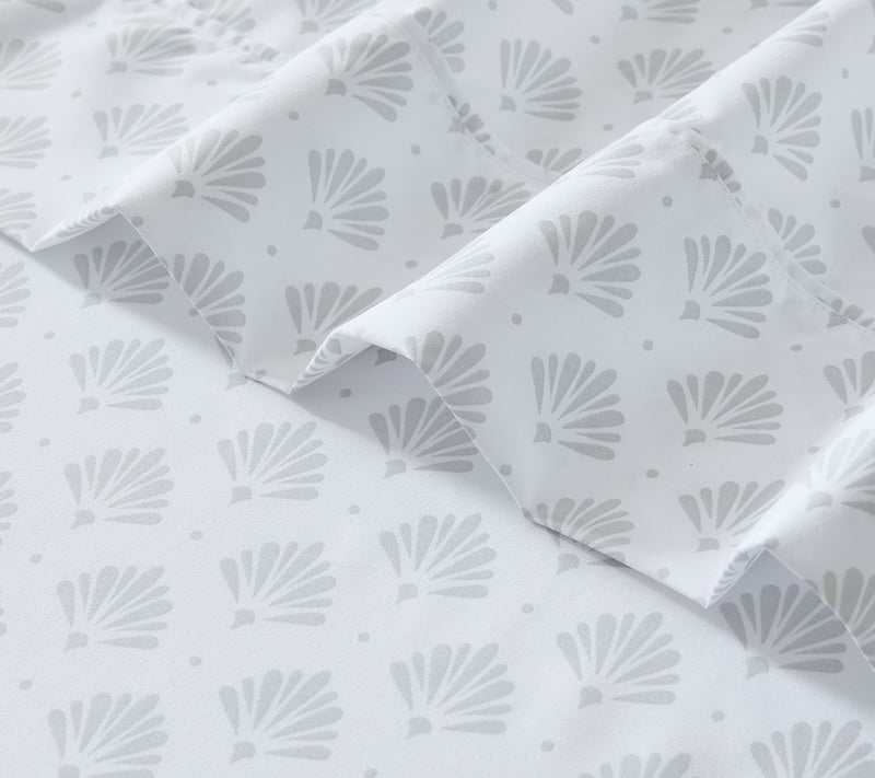 Lush Decor Scallop Fan Sheet Set Gray 6Pc Set Full — View 5
