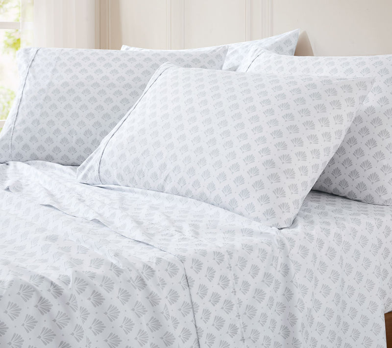 Lush Decor Scallop Fan Sheet Set Gray 6Pc Set Full — View 3