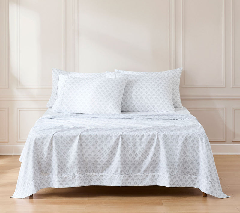 Lush Decor Scallop Fan Sheet Set Gray 6Pc Set Full — Main view