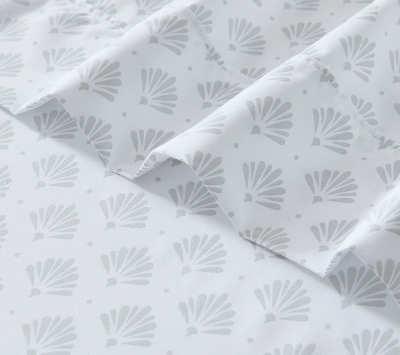 Lush Decor Scallop Fan Sheet Set Gray 6-Piece Set King — View 5