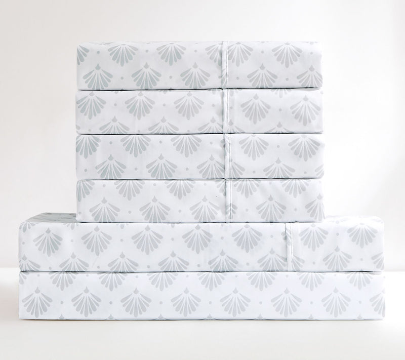 Lush Decor Scallop Fan Sheet Set Gray 6-Piece Set King — View 4