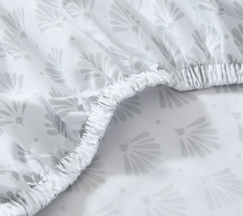 Lush Decor Scallop Fan Sheet Set Gray 6-Piece Set Queen — View 6