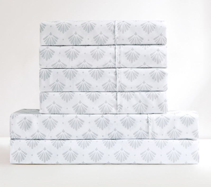 Lush Decor Scallop Fan Sheet Set Gray 6-Piece Set Queen — View 4