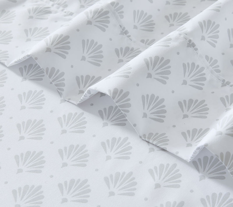 Lush Decor Scallop Fan Sheet Set Gray 6-Piece Set Queen — View 5