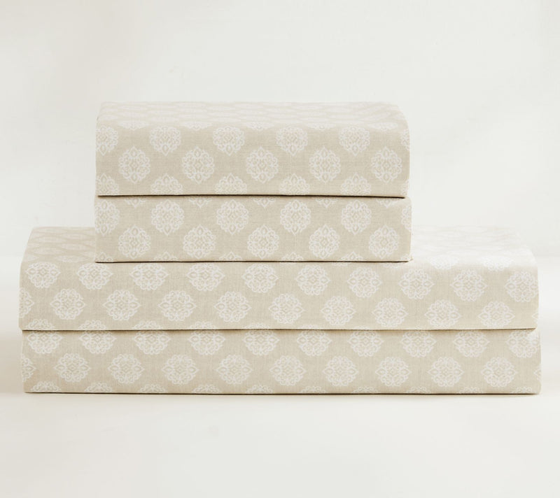 Lush Decor Sophie Cotton Sheet Set Neutral 4-Piece Set King — View 5