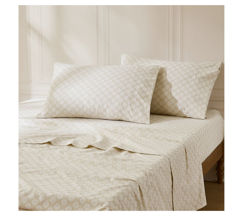 Lush Decor Sophie Cotton Sheet Set Neutral 4-Piece Set King — View 2