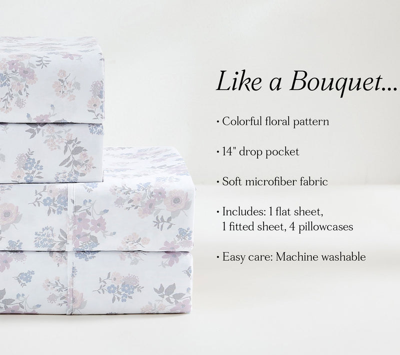 Lush Decor Suzette Sheet Set Pink 6-Piece Set Full — View 8