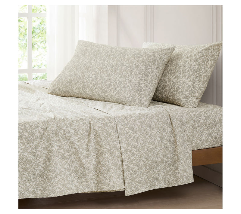Lush Decor Zara Floral Block Cotton Sheet 4-Piece Set Full — View 3