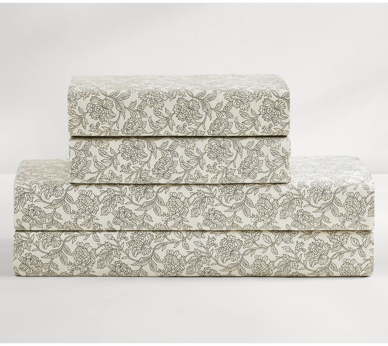 Lush Decor Zara Floral Block Cotton Sheet 4-Piece Set Full — View 4
