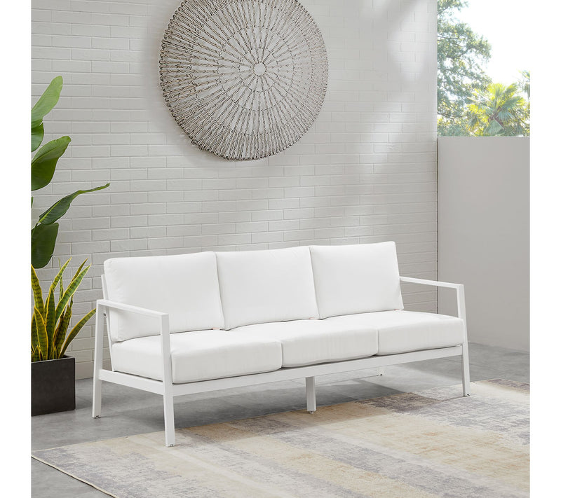 Linon Home Holland Aluminum 3 Seater Sofa — View 11