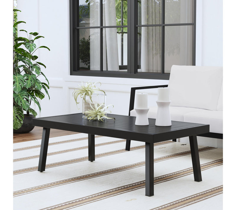 Linon Home Holland Aluminum Coffee Table — View 7