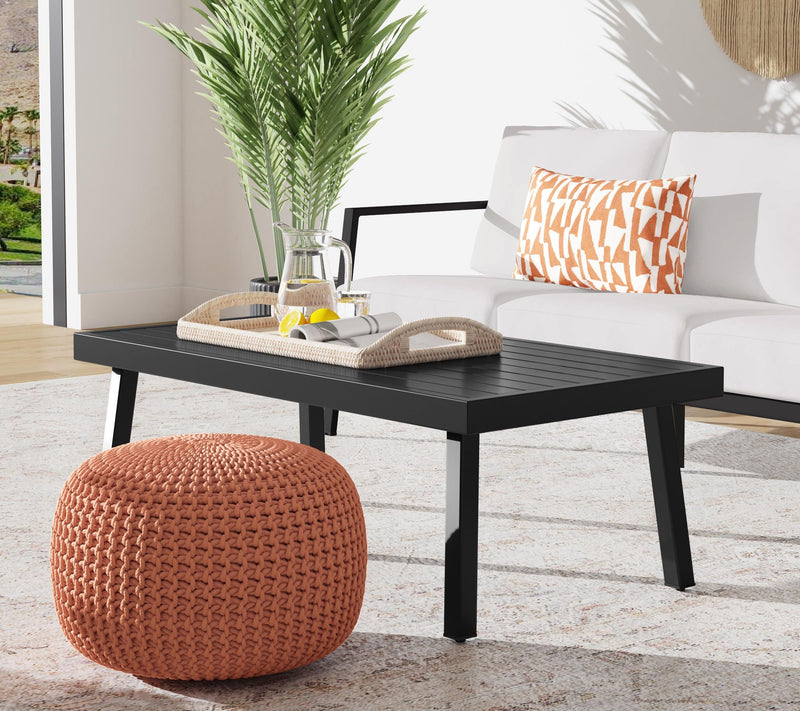 Linon Home Holland Aluminum Coffee Table — View 4