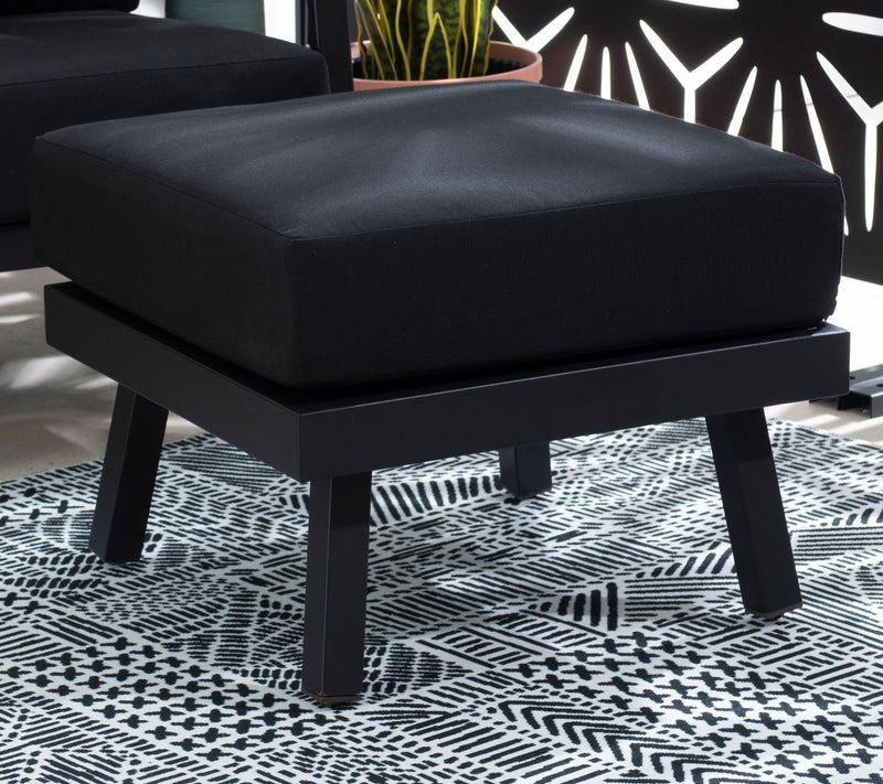 Linon Home Holland Aluminum Ottoman — Main view