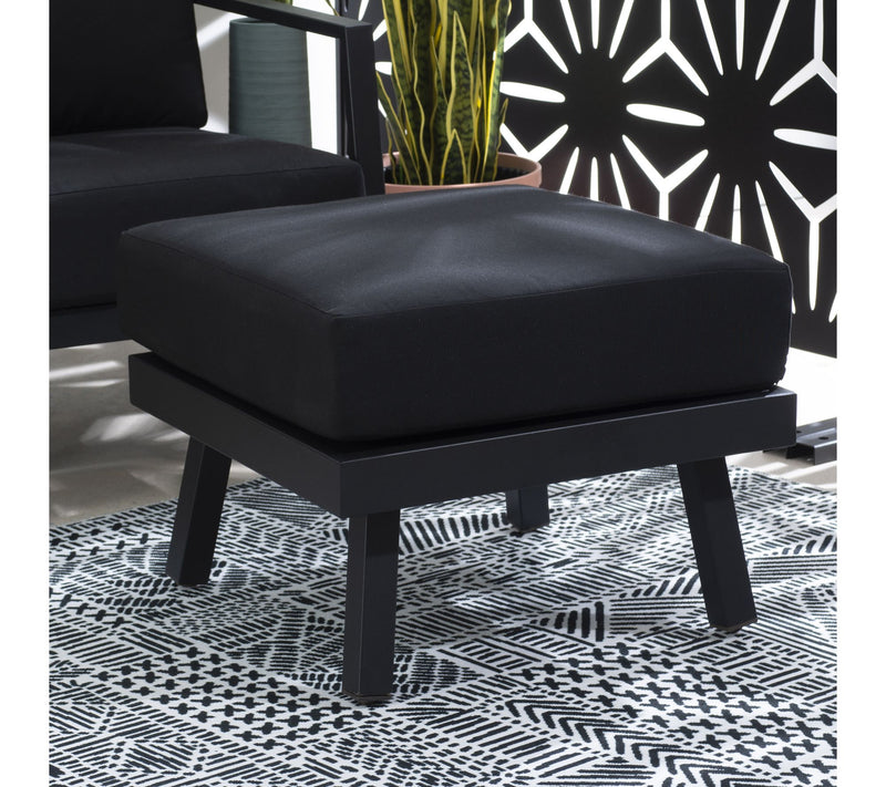Linon Home Holland Aluminum Ottoman — View 8