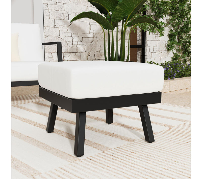 Linon Home Holland Aluminum Ottoman — View 9
