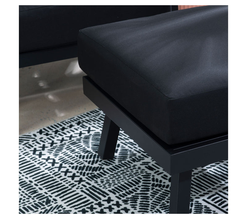 Linon Home Holland Aluminum Ottoman — View 4