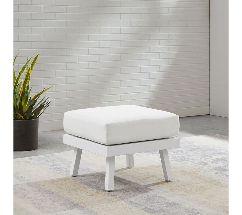 Linon Home Holland Aluminum Ottoman — View 10