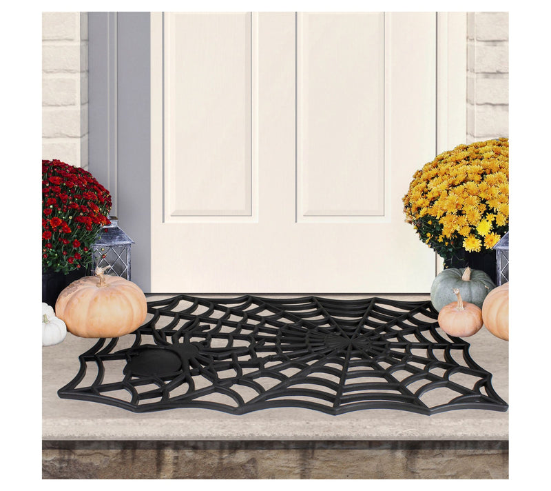 Northlight Spider Web Rectangular Halloween Doormat — View 2