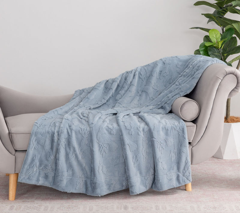 Berkshire Holiday Icon Jacquard Grace Fur 60x70 Throw — View 8
